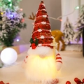Gnomo de Navidad luminoso con gorro rojo de punto y luces LED para decoración de mesa - Estilo de Sombrero Rojo