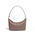 Elegante borsa a mano in pelle intrecciata rosa loto con design a forma di mezzaluna - Talpa