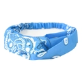 Dark blue paisley pattern twist headband with elastic back for sports and hip-hop style - Lake Blue