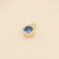 Pendentif fleur en or 14 carats avec un zircon bleu de 5 mm pour la création de bijoux - Bleu foncé