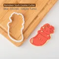 Reindeer Christmas stocking cookie cutter, 6x9.7cm white plastic fondant mold for baking - PC0254-Reindeer Stocking Cutter