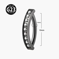 Black G23 titanium belly ring with sparkling zircon curved barbell piercing jewelry - 1.6x10mm / Black + White Zirconia