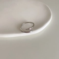 Adjustable S925 sterling silver ring featuring a pink heart-shaped zircon gemstone - Silver Heart Pink Zircon Open Ring