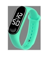 Waterproof digital LED sports watch for kids and students with green silicone wristband - Mint Green