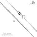 Minimalist 925 sterling silver chain necklace in 40cm length with 0.12cm width finish - Polished Cross Chain 40CM / 925 Silver White Gold Plated