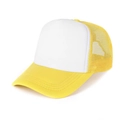 Ademende geel-witte mesh truckerpet met gebogen klep voor sport en outdoor activiteiten - Hoofdomtrek kinderen: 52-54CM / Geel-Kind