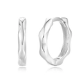 Orecchini a cerchio in argento sterling S925 con texture martellata irregolare in argento - Oro Bianco