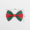 Vista detallada del lazo navideño a rayas rojas y verdes con medidas de 5,5 cm x 4 cm - Estilo 4 (5.5cm*4cm)