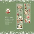 Nastro PET natalizio con illustrazioni ad acquerello di case innevate e renne, 50mm x 2m - Campanellino