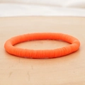 Bohemian elastische polymeerklei heishi-kralenarmband in levendig oranje - Helder oranje