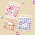 Pink and blue cartoon animal self-adhesive gift bags for cookies, 14x14cm size - 3-in-1 Cute Style / 14x14+3cm (Approx. 100pcs)