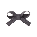 Barrette à cheveux avec nœud en lin gris fait main et texture tissée pour fillettes - Gris foncé