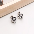 Antik-silberner Notenschlüssel-Anhänger für DIY-Schmuck und Armbänder aus Legierung - 1 Stück Antiksilber Violinschlüssel 8*18mm - 1,3g