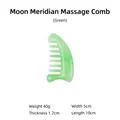 Green resin moon-shaped wide tooth meridian comb for head and body massage 40g - Moon Meridian Comb / Green