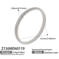 Silver snake pattern stainless steel bangle with ribbed texture and size markings - 0.8cm Wide / Steel