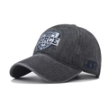 Casquette de baseball en jean gris délavé avec broderie Force United States sur blanc - Réglable / Gris Lavé