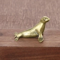 Antique brass seal miniature figurine with detailed vintage finish for desk decor - Seal Style A