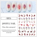 Detail of ultra-thin waterproof nail stickers JO-1815 with purple tulip flower patterns - Model JO-1815