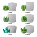 Set of 6 succulent silicone molds for 3D DIY candle and resin soap making crafts - Cactus Set