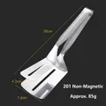 Stainless steel 2-in-1 food spatula tongs 26cm length with hollow oil draining design - 201 Regular Steak Tong