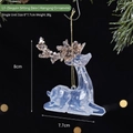 Sitting elk Christmas ornament made of clear acrylic with glittery gold sequins - Sequin Sitting Deer