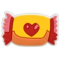 Colorful candy-shaped silicone shoe charm with red heart for clogs and accessories - US 10