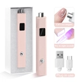 Roze lederen UV-nagellamp met magnetisch gereedschap en USB-oplaadkabel in detail - Magnetische Stick Lamp (gj0634) / Roze