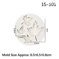 White silicone maple leaf mold for Halloween baking with four detailed leaf vein patterns - 6# Round Maple / Gray