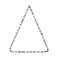 Silver geometric triangle pendant in 304 stainless steel with hammered texture finish - Triangle-S1515 / Steel