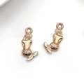 Ciondoli a sirena in oro rosa per collane fai-da-te con trame metalliche dettagliate - Piccola Sirena / 9x20.5mm / Oro rosa