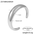 Bracciale rigido minimalista in acciaio al titanio con superficie lucida larga 1,6 cm - Color Acciaio