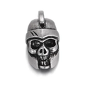 Silver skull knight bead charm with 18K plating and detailed helmet for DIY bracelets - Silver Skull Helmet Bead (CX160-5)