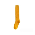 Japanese style knee-high jk uniform sock in solid yellow cotton knit fabric - One Size / Bright Yellow