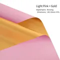 Two-tone 56x56cm flower wrapping paper in light pink and metallic gold finish - Light Pink + Gold
