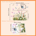 Detailed size guide showing finished and received dimensions for floral static window film - Flowers Birds Butterflies Set / 20*30cm*2 Sheets (DJ1520)