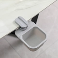 Gray rotating desktop clip-on storage bin for small trash on marble table edge - Gray / Clamp Style