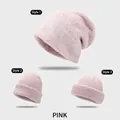 Berretto in maglia rosa da donna con tre stili di vestibilità e consistenza morbida - Taglia unica / Rosa