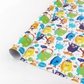 Vibrant cartoon monster gift wrapping paper roll with music and skate themes - Style 1 (Cartoon Monster Mix) / 50x70cm