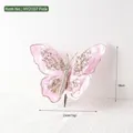 Pink sequined double-layer butterfly ornament with metal clip for Christmas tree, 23x18cm - Pink
