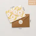 Vintage floral greeting card with brown kraft envelope and gold best wishes sticker - Style D - HK8020 Forest Whisper Card