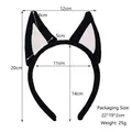 Black and white plush puppy ears headband for Halloween cosplay, 20cm height - Black Shepherd Dog Ear Headband