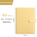 Yellow A5 PU leather macaron binder notebook cover with buckle, 177x235mm, cover only - A6 Casing / A5 - Yellow (single Shell)