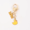 Cute yellow duck keychain with golden heart ring and LOVE charm for bags - Love Duck