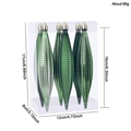 Ornamenti natalizi verdi testurizzati in confezione regalo trasparente - Set da 6 / Verde