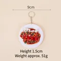 Realistic food model keychain with braised pork and green onions, 9cm diameter - 9cm / Enoki Mushroom - Keychain