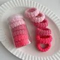 Pink gradient high-elastic hair ties with waffle texture in a transparent container - 9# Pink Series 6 Pcs in Jar