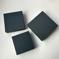 Three matte black square jewelry boxes with fine cross pattern texture for gift storage - Black Top-Bottom Lid Box