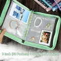 Mint green jewelry organizer book with transparent PVC pouches and loose-leaf binder - Green Set (With 50x3-inch + 20x5-inch Bags)