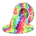 Regenboog tie-dye fedora hoed voor dames en heren met klassieke vilttextuur en rand - M(56-58cm) / Regenboog Multicolor Tie-Dye (5#)