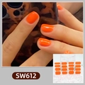Vibrant orange nail polish stickers SW612 featuring full coverage and easy application - Orange